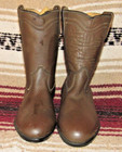 Kids Vintage Unbranded Brown Leather Cowboy Boots 3 D Made In Usa New  in Box