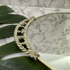 Vintage 70s Oval Mirror Tray Square Silver Tone Bows Vanity Regency Bathroom
