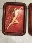 Lot Of 2 Vintage 1950   s Marilyn Monroe Metal  Serving Tray  17in X 12in