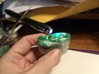 Polished White Jade Stone W imperial Green Edge