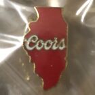 Vintage Coors Beer Red Pin Illinois Breweriana Advertising Lapel Hat Tie Button