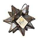 Vintage Viva Glass Moravian Star Hanging Lantern Candle Holder W glass Cup   Tag