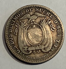 1895 Ecuador 2 Decimos Silver Coin Km51 4 Struck At The Us Mint