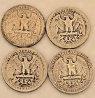 4x 90  Silver Washington Quarters 1934 1935 1936 1952-d Lot