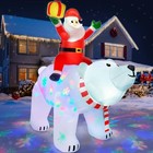  rotating Colorful Snowflake Lights  6 Ft Giant Christmas Inflatable Santa 