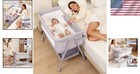 Baby Bassinet Bedside Sleeper Crib With Adjustable Height Mesh Mattress Wheel   
