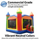 Commercial Inflatable Rainbow Castle Bounce House Slide With Blower 5 In 1 Combo