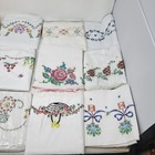 Set Of 38 Vintage Hand Embroider Not Used Flour Sack Dish Towels 3ft X 2ft 