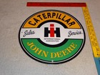 Vintage John Deere Caterpillar International Harvester Porcelain Metal Gas Sign 