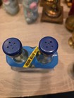 Clearly Canadian Salt Pepper Shakers Vintage 90s Mini Bottle Set Glass Novelty