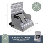 Portable Grey Dining Booster Seat - High Chair For Table  Easy To Clean  Compact