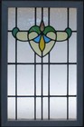 Pretty Abstract Midsize Old English Leaded Stained Glass Window 19 3 4  X 30 