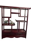 Vintage Mid Century Modern Chinese Wall standalone Curio Shelf For Collectibles