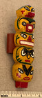 Vtg 1950s Totem Pole Boy Scout Handmade Carved Painted Neckerchief Slide Bsa Art