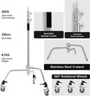 Heavy Duty C Stand 11 3ft 345cm Light Stand With 4 2ft 128cm Boom Arm Wheels