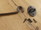 Iron Hook   Latch Eye Lock   some Rust   Hand Forged Barn Cabin Door 5 5  Long