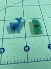 Two Vintage Buttons  Plastic  Blue Deer   Green Dog