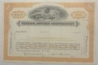 Vintage 1950s - 1980s Gm General Motors Stock Certificate Orange  American Icon 