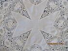 Vintage Antique Fine Maltese Bobbin Lace Tablecloth 21  Approx Large Doily