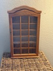 Vtg Wood Wall Curio Cabinet Glass Door Miniature Display Case 6 Shelves 18   