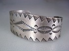 Classic Old Navajo File Stamped Sterling Silver Bracelet