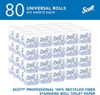 Professional 100  Recycled Fiber Standard Roll Bulk Toilet Paper  13217   2-ply