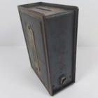 Antique  the Road To Wealth  Metal Book Shaped Coin Piggy Bank No Key