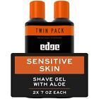 Edge Sensitive Skin Shave Gel For Men With Aloe  Twin Pack  14 Oz