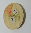 Artisan Scrimshaw Cab Etched   Inked In Color Woman Flowers Oval 2  X 1 1 2 