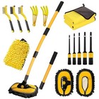 Car Wash Brush With Long Handle  55 Inch Car Wash Mop Car Wash Kit Mitt 