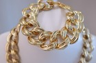 Vintage Monet Style Jewelry Set Necklace Bracelet Earrings 17 5   N4