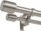 Double Curtain Rods Brushed Nickel  Double Drapery Rod 36-72 Inch  Heavy Duty   