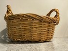 Vintage Woven Handwoven Willow Wicker Gathering Basket Rustic Farmhouse Decor