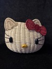 Hello Kitty Sanrio Wicker Basket Vintage Rare Item 9    X 8    Excellent 