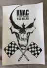 Pure Rock 105 5 Knac Racing Skull Static Cling Sticker Long Beach Grand Prix New