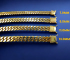 14k Yellow Gold Solid Miami Cuban Link Chain Necklace Tight Links 5mm-13mm