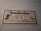 Sling s     vintage 1908 Rock Island Illinois Peoples National Bank Check Eagle     