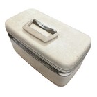 Vintage Samsonite Silhouette Train Case Luggage Makeup Mirror Beige Travel Tote