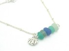 Sea Glass Shell Anklet Ankle Bracelet Silver Plated New