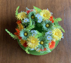 Vintage 70 s Xl Daisy Flower Power Plastic Candle Ring Wreath Centerpiece