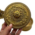 Antique Dresser Vanity Set  Apollo Gold Ormolu  Hollywood Regency  Boudoir