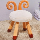 Cute Animals Nordic Wooden Stool Kids Soft Seat Cover Daycare Nursery Chair Gift