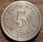 San Francisco  California Ca Silver Cup Chas  Fey   Co  5   Incuse Trade Token