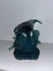 Vintage 1990 Dakin Wyland Acrylic Aqua Blue Sculpture Whale And Calf