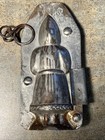 Antique Metal Santa Claus Chocolate Mold 4 3 4     61 S 166 Nickel Silver  Rare
