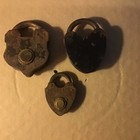 Lot Of Three  3  Antique Heart Shaped Padlocks  No Keys
