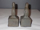 Pair Of Antique Cast Iron Fence Gate Finials 2 1 8  X 2 3 8  Rectangular Base