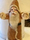 Antique German Folk Art Spun Cotton Wool Santa Claus Ornament Doll Figurine