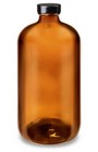 Pack Of 2 - 32oz Amber Glass Bottle W  Phenolic Cap - Fda Compliant