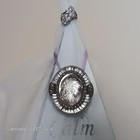 Vintage Sterling 925 Mother Of Pearl  Baguette Brooche Pendant Pin Cameo Ring